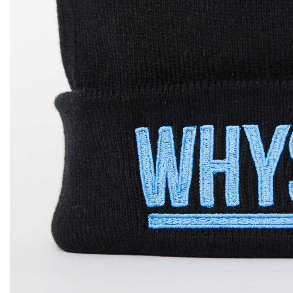 Black Beanie with Blue Logo - Whysup